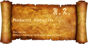 Madacsi Katalin névjegykártya